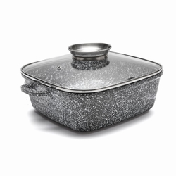Pekáč čtvercový s poklicí KönigHOFFER, 20 x 20 x 9,5 cm, 3 Ltr, keramický povrch 