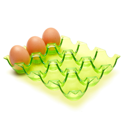 Plastový zásobník do lednice na 12 vajíček transparentní zelený
