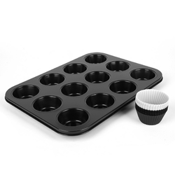 Teflonová forma na muffiny s 12 silikonovými košíčky