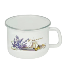 Smaltovaný hrnek s poklicí 14 cm Mlýn