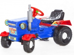 Traktor TURBO 37 x 47 x 77 cm, barva červená, modrá a zelená